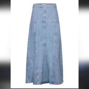 Mango Denim Maxi Skirt In Light Blue Y2K 100% Cotton